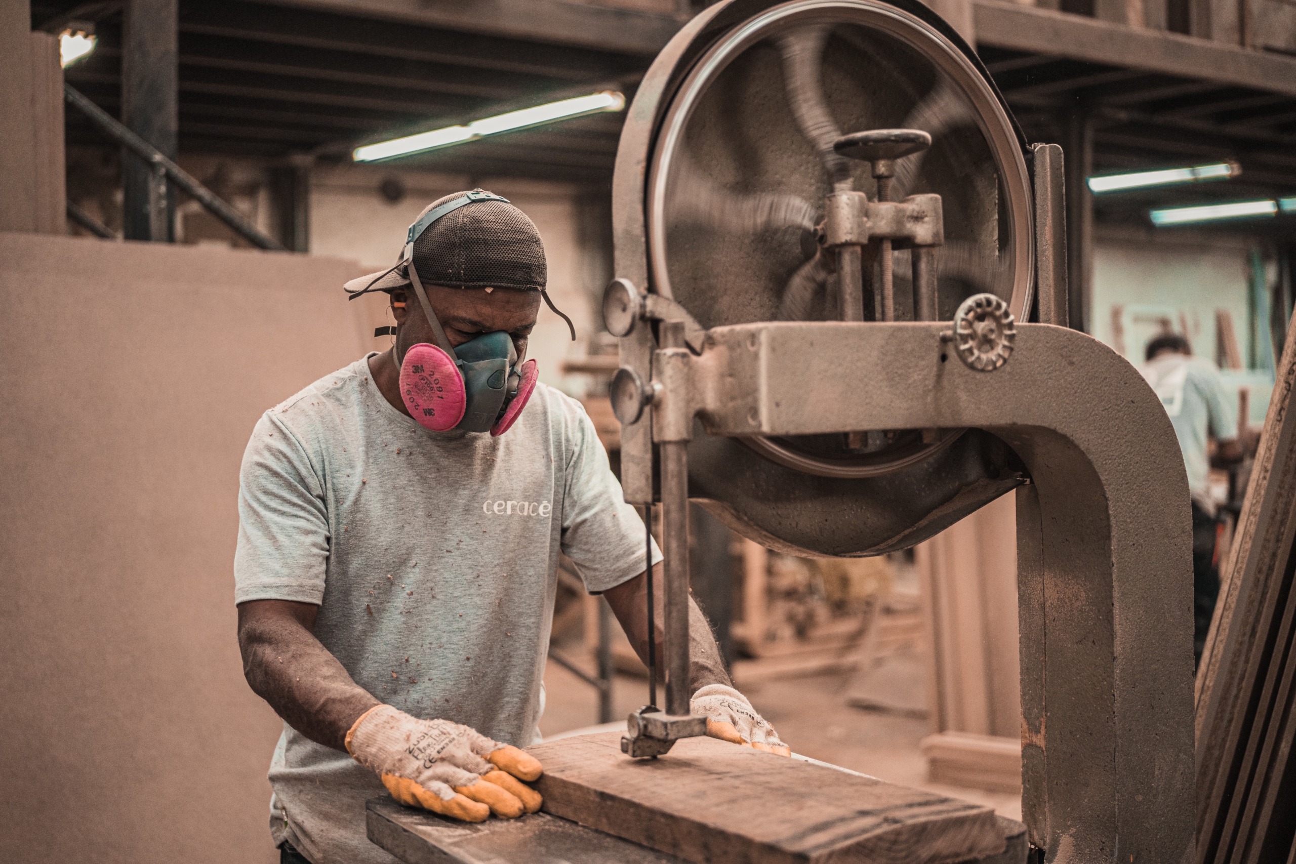union carpenter working on piece of wood