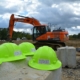 excavator & hard hats