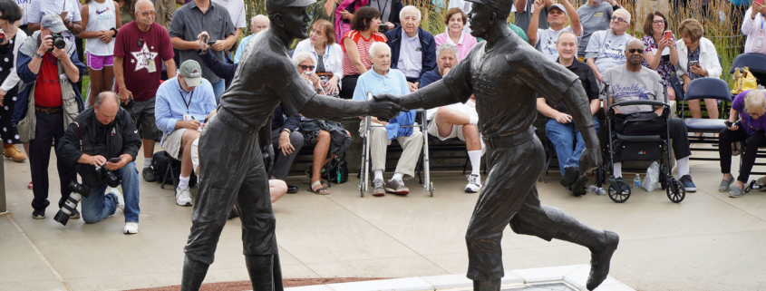 Statue Of George Shuba and Jackie Robinson in Youngstown, Ohio.