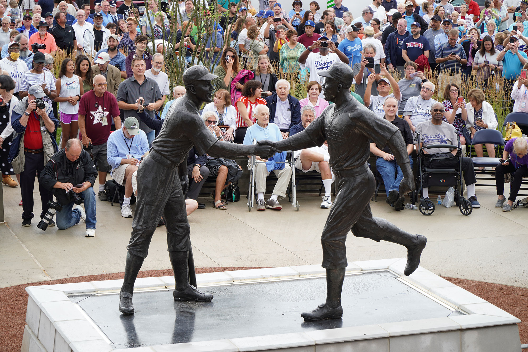 Statue Of George Shuba and Jackie Robinson in Youngstown, Ohio.