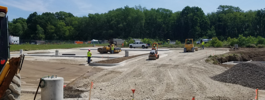 Amazon facility construction in Akron, Ohio.