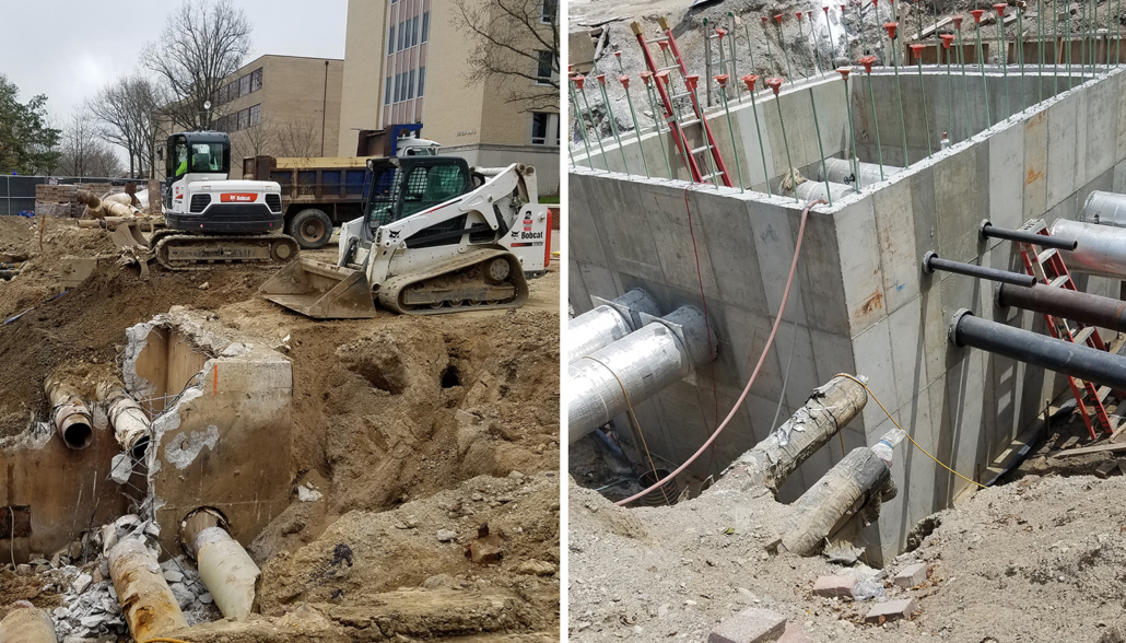 Utility tunnel replacement at The University of Akron.