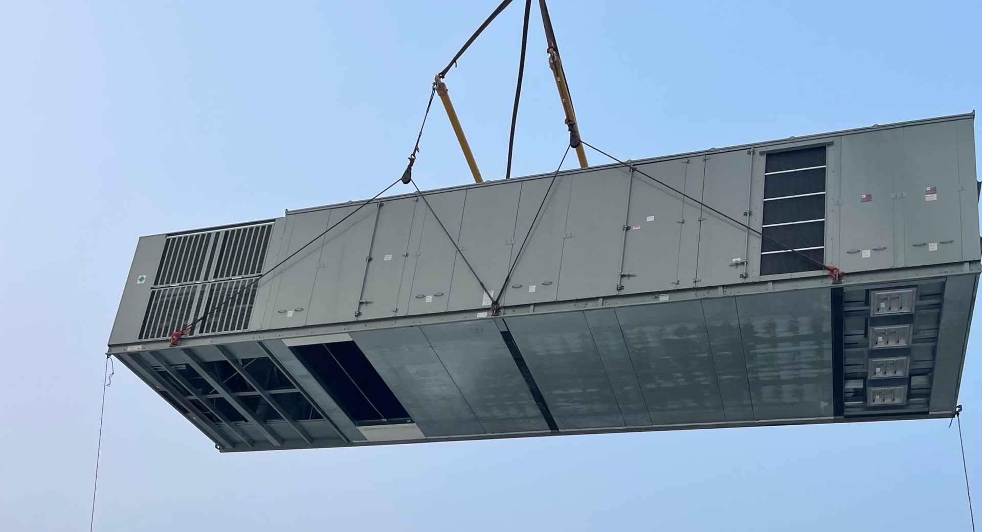 Prefabricated construction install suspended in air