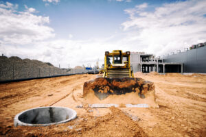 bulldozer clearing a construction site
